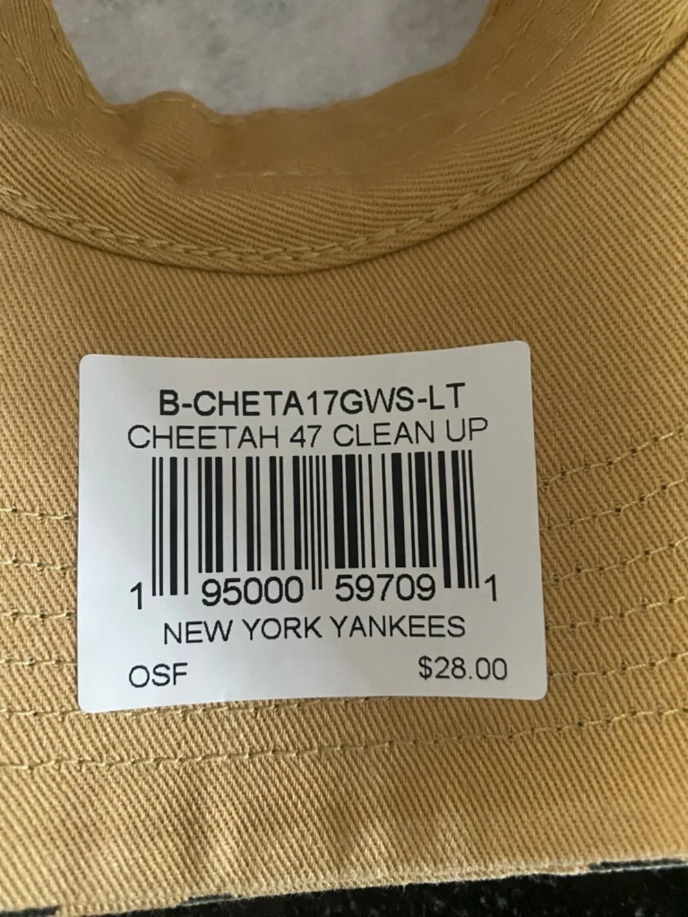 🆕⚾️NY Yankees ‘47 Women's Cheetah🐆Clean Up Adjustable Hat - Tan - Picture 8 of 8